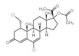 6-氯-1α-氯甲基-17-羟基孕甾-4,6-二烯-3,20-二酮醋酸酯 结构式