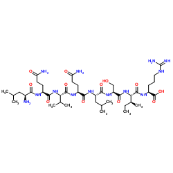 H-亮氨酰-谷氨酰-缬氨酰-谷氨酰-亮氨酰-丝氨酰-异亮氨酰-精氨酸-OH 结构式