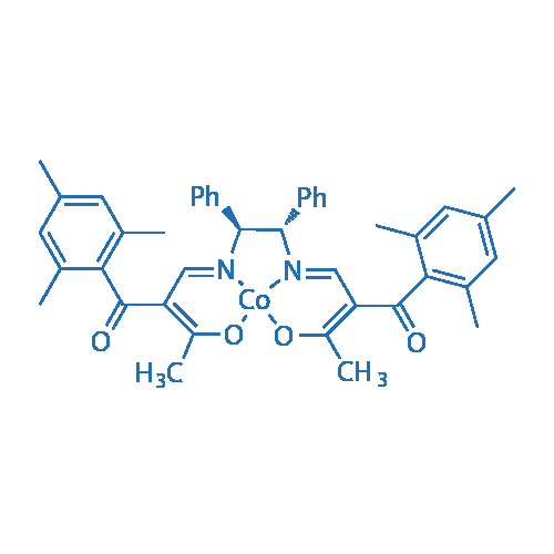 N,N'-双[2-均三甲基苯酰-3-氧代丁烯基]-(1S,2S)-1,2-二苯基乙二胺合钴(II) 结构式