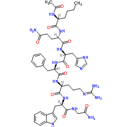 抑制剂Ac-Nle-Gln-His-D-Phe-Arg-D-Trp-Gly-NH2 结构式