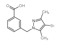 3-(4-溴-3,5-二甲基吡唑-1-甲基)-苯甲酸 结构式