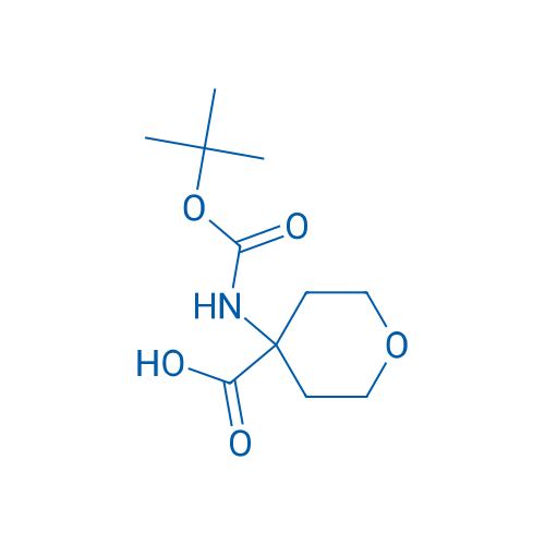 4-(Boc-氨基)四氢吡喃-4-甲酸 结构式