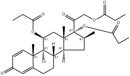 倍氯米松11,17,21-三丙酸酯 结构式