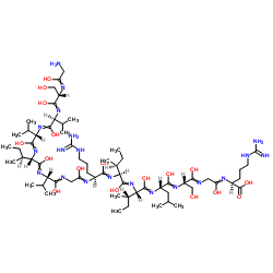 甘氨酰-丝氨酰-缬氨酰-缬氨酰-异亮氨酰-缬氨酰-甘氨酰-精氨酰-异亮氨酰-异亮氨酰-亮氨酰-丝氨酰-甘氨酰-精氨酸 结构式