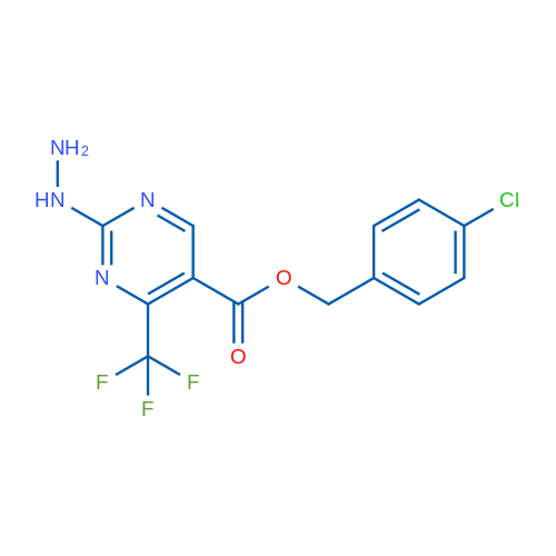 5-(4-氯苄氧基羰基)-4-(三氟甲基)嘧啶-2-基肼 结构式