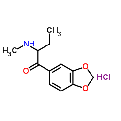 2-甲基氨基-1-(3’,4’-亚甲二氧基苯基)丁-1-酮盐酸盐 结构式
