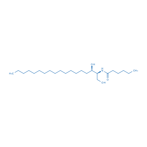 N-((2S,3R)-1,3-二羟基十八烷-2-基)己酰胺 结构式