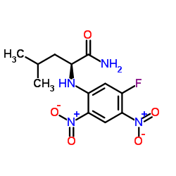 Nα-(5-氟-2,4-二硝基苯基)-L-亮氨酰胺 结构式