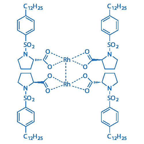 四[(S)-N-(对十二烷基苯磺酰)脯氨酸]二铑(II) 结构式