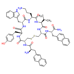 H-D-2-NAL-CYS-TYR-D-TRP-ORN-VAL-CYS-2-NAL-NH2 结构式
