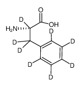 氘代L-苯丙氨酸-D8 结构式