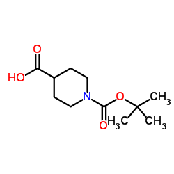 1-叔丁氧羰酰哌啶-4-羧酸 结构式