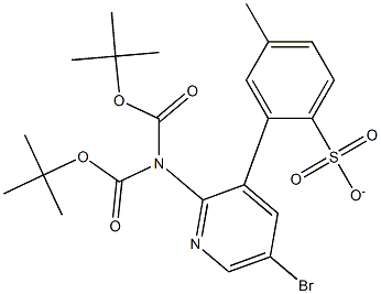 2-(二(叔丁氧羰基)氨基)-5-溴吡啶-3-基4-甲基苯磺酸酯 结构式