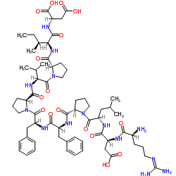H-精氨酰-天冬氨酰-亮氨酰-脯氨酰-苯丙氨酰-苯丙氨酰-脯氨酰-缬氨酰-脯氨酰-异亮氨酰-天冬氨酸 结构式