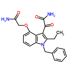 2-(4-(2-氨基-2-氧代乙氧基)-1-苄基-2-乙基-1H-吲哚-3-基)-2-氧代乙酰胺 结构式