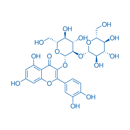 槲皮素3-O-槐糖苷 结构式