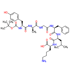 Boc-Tyr-D-Ala-Gly-Phe-Leu-Lys-OH 结构式