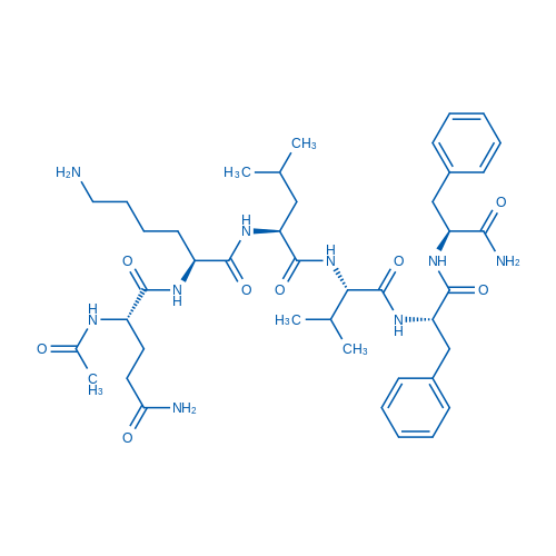 乙酰基-谷氨酰-赖氨酰-亮氨酰-缬氨酰-苯丙氨酰-苯丙氨酰胺 结构式
