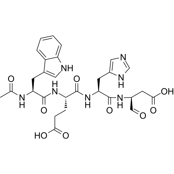 乙酰基-色氨酰-谷氨酰-组氨酰-天冬氨醛 结构式
