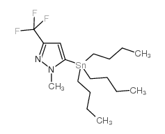 1-甲基-5-(三丁基锡烷基)-3-(三氟甲基)-1H-吡唑 结构式