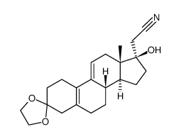 (17α)-3,3-[1,2-Ethanediylbis(oxy)]-17-hydroxy-19-norpregna-5(10),9(11)-diene-21-nitrile 结构式
