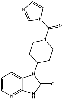 1-(1-(1H-咪唑-1-羰基)哌啶-4-基)-1H-咪唑并[4,5-b]吡啶-2(3H)-酮 结构式