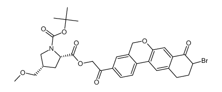 (2S,4S)-2-(2-(9-溴-8-氧代-8,9,10,11-四氢-5H-二苯并[C,G]吡喃-3-基)-2-氧乙基)-1-叔丁基4-(甲氧基甲基)吡咯烷-1,2-二羧酸 结构式