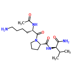 乙酰基-L-赖氨酰-L-脯氨酰-D-缬氨酰胺 结构式