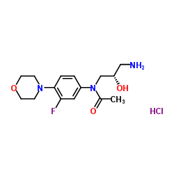 N-[(2S)-3-氨基-2-羟基丙基]-N-[3-氟-4-(4-吗啉基)苯基]乙酰胺盐酸盐 结构式