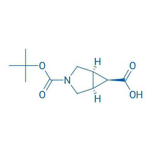 rel-(1R,5S,6s)-3-(叔丁氧羰基)-3-氮杂双环[3.1.0]己烷-6-羧酸 结构式