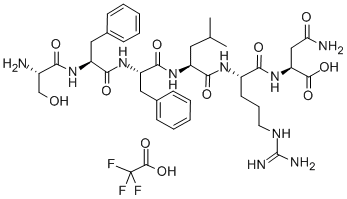 H-丝氨酰-苯丙氨酰-苯丙氨酰-亮氨酰-精氨酰-天冬酰胺-OH 三氟乙酸盐 结构式