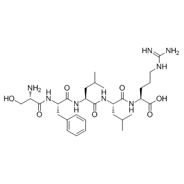 丝氨酰-苯丙氨酰-亮氨酰-亮氨酰-精氨酸 结构式