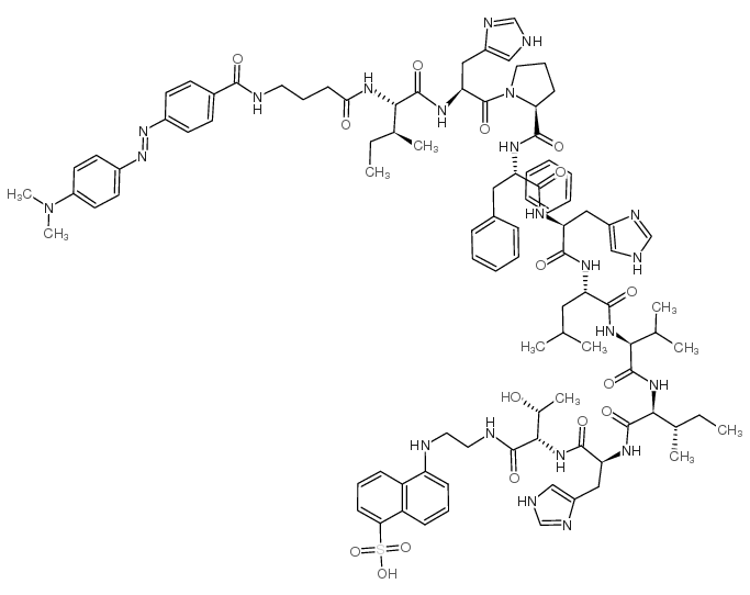 DABCYL-γ-Abu-Ile-His-Pro-Phe-His-Leu-Val-Ile-His-Thr-EDANS 结构式