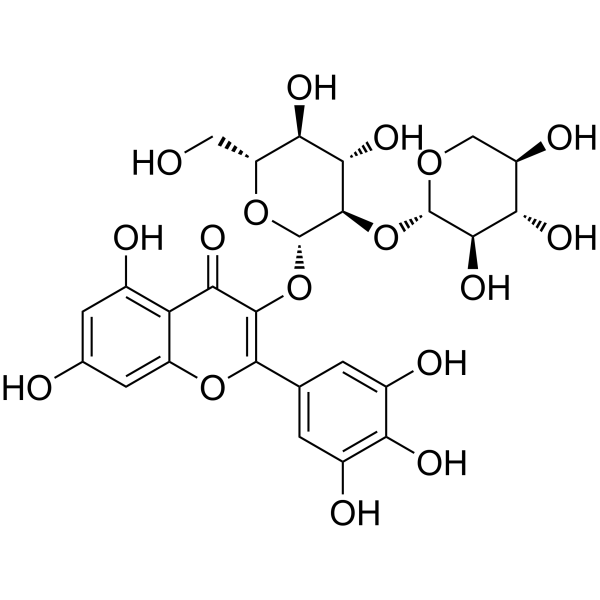 杨梅素-3-O-β-D-木糖-β-D-葡萄糖苷 结构式