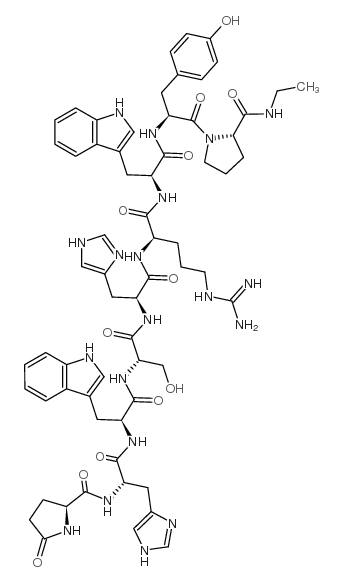(DES-GLY10,D-ARG6,PRO-NHET9)-LHRH II (CHICKEN) 结构式
