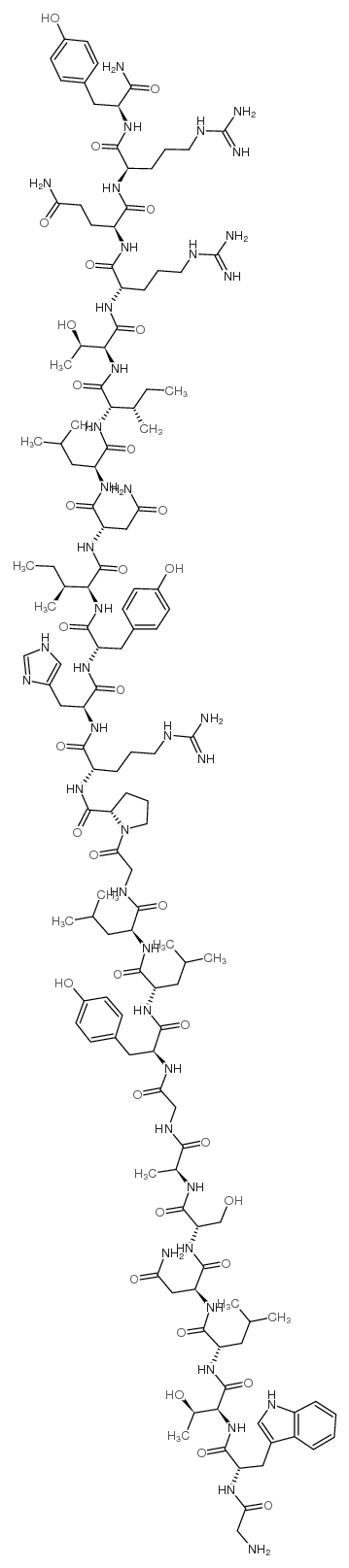 生化试剂H-Gly-Trp-Thr-Leu-Asn-Ser-Ala-Gly-Tyr-Leu-Leu-Gly-Pro-Arg-His-Tyr-Ile-Asn-Leu-Ile-Thr-Arg-Gln-Arg-Tyr-NH? 结构式