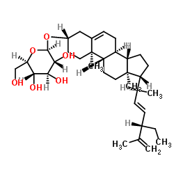 22-脱氢赤桐甾醇葡糖苷 结构式