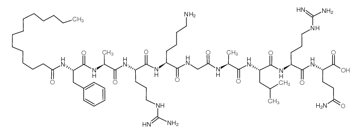肉豆蔻酰-Phe-Ala-Arg-Lys-Gly-Ala-Leu-Arg-Gln-OH 结构式