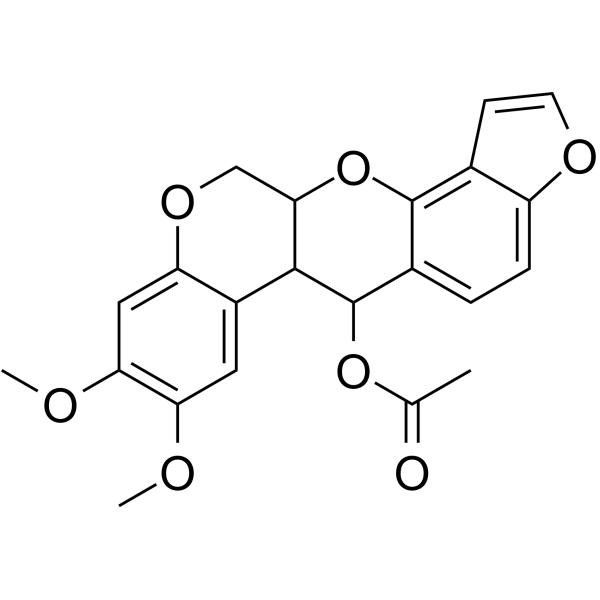 12-脱氧代-12α-乙酰氧基鱼藤酮 结构式