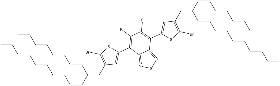 4,7-双(5-溴-4-(2-辛基十二烷基)噻吩-2-基)-5,6-二氟苯并[c][1,2,5]噻二唑 结构式