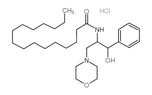 DL-苏式-1-苯基-2-棕榈酰氨基-3-吗啉-1-丙醇盐酸盐 结构式