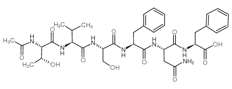 乙酰基-苏氨酰-缬氨酰-丝氨酰-苯丙氨酰-天冬氨酰-苯丙氨酸 结构式