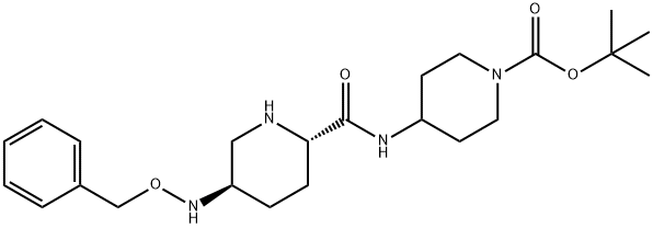 4-(((2S,5R)-5-(苄氧氨基)哌啶-2-羧酰胺基)哌啶-1-羧酸叔丁酯 结构式