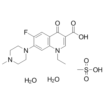 甲磺酸培氟沙星二水合物 结构式