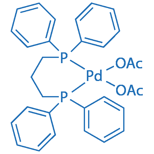 二乙酰基[1,3-双(二苯基磷)丙烷]钯(II) 结构式