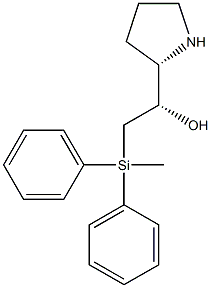 (S)-2-(甲基二苯基硅基)-1-((S)-吡咯烷-2-基)乙醇 结构式