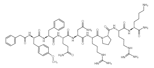 [苯基乙酰基1,O-Me-D-Tyr2,Arg6,8,Lys9]-加压素酰胺 结构式