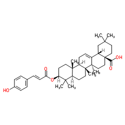 3-O-对香豆酰齐墩果酸 结构式
