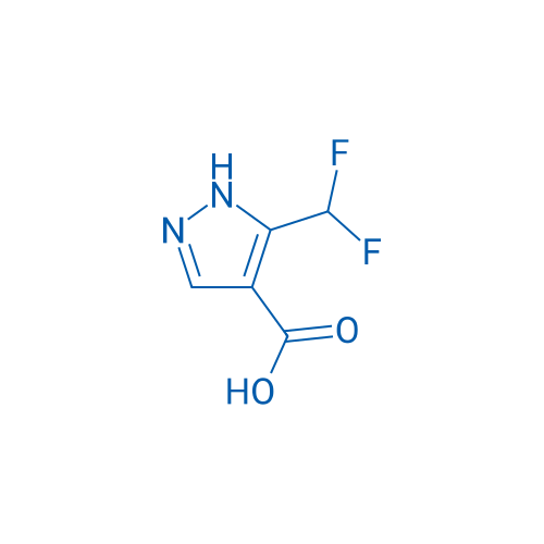 3-(二氟甲基)-1H-吡唑-4-羧酸 结构式