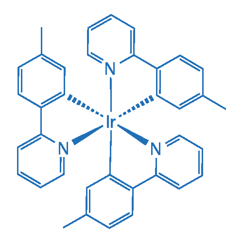 三[2-(对甲苯基)吡啶-C2,N]合铱(III) 结构式